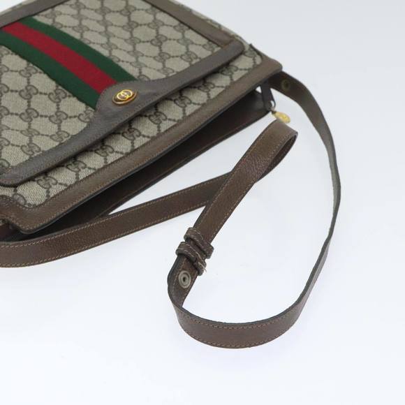 GUCCI GG Supreme Web Sherry Line Shoulder Bag PVC Beige 41 001 4085 Auth 93543 - Picture 7 of 16